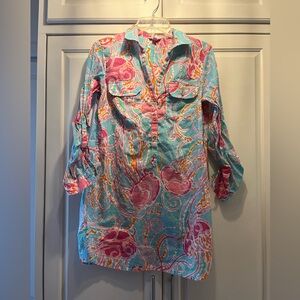 Lilly Pulitzer Quarter Sleeve Shirt Size Small